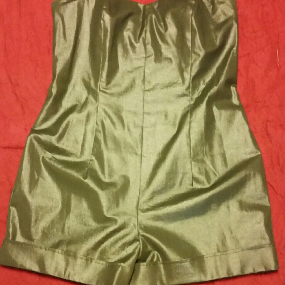 Pewter Metallic heart shape bust Romper